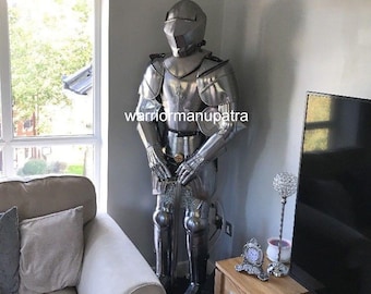 Medieval Kinght Handmade Wearable Suit Of Armor Nickel Finish Home Decorative Item Best For Gift