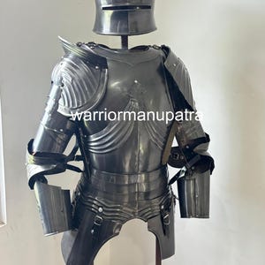 Gothic Body Armor With Sallet Helmet and Bevour - Hand - Forged Metal Armor,  for Medieval Reenactment, LARP & Cosplay Gothic Armor Set