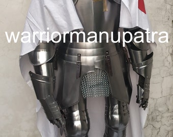 Wearable Medieval Knight Suit: Full Steel Templar Armour Costume