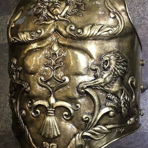 18 Guage Brass Medieval Armor Roman Lion Cuirass Reenactment Knight Breastplate