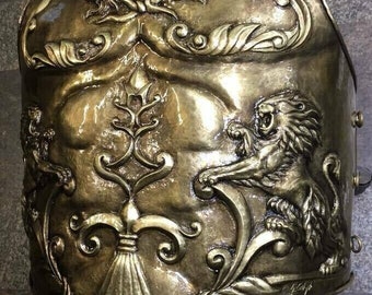 18 Guage Brass Medieval Armor Roman Lion Cuirass Reenactment Knight Breastplate