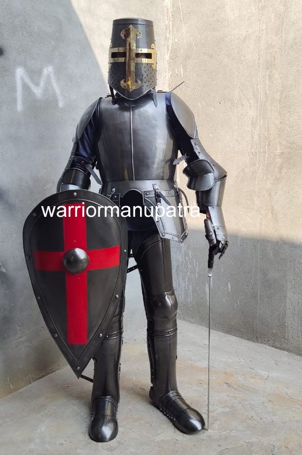 Medieval Wearable Knight Suit Of Armor Antique Crusader Combat Full Body Armour
