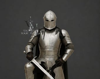 Handmade Barbuta Medieval Knight Full Armor Suit: Wearable Steel Costume for halloween gift