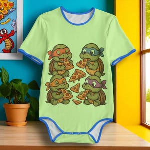 Adult Baby Green baby turtle Bodysuit