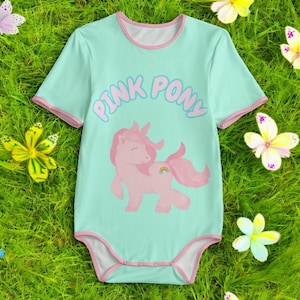 Body bébé adulte rose layette poney