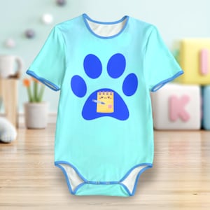 Adult Baby Blue Paw Clues Bodysuits