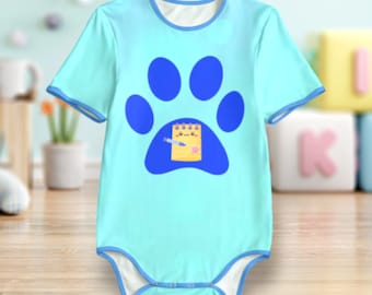 Adult Baby Blue Paw Clues Bodysuits