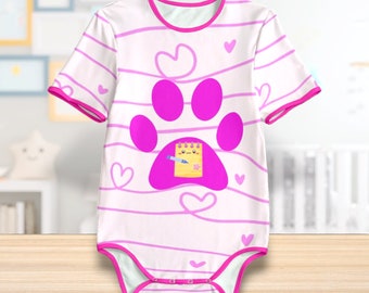 Adult Baby Magenta Heart & Paws Bodysuits