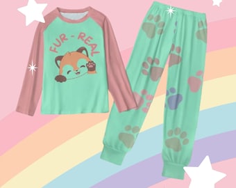 Conjunto de pijama de piel auténtica para adultos y bebés