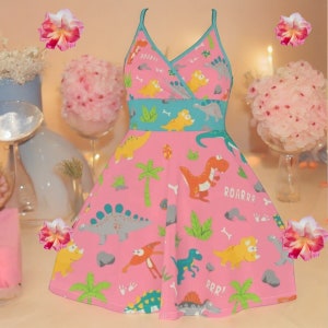 Erwachsene Baby Rosa Dino Tee Party Kleid