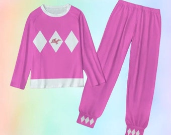 Conjunto de pijama rosa para bebé con estampado de dinosaurios y para adultos.