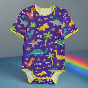 Dino Stomp Adult Baby Bodysuit