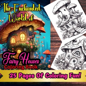26 Enchanted Treehouse Coloring Book Pages - Kids & Adults Coloring Pages, Instant Download, Line-Art Coloring Book, Printable PDF File