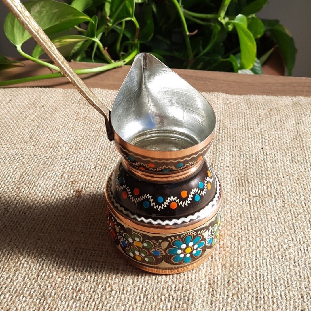 Rose Flower Copper Coffee Pot 2 Cups Etsy