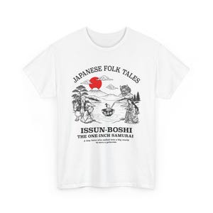 Issun-Boshi T-Shirt | One-Inch Samurai Japanese Folk Tale | Japanese Folklore Graphic Tee | Parent Child Matching