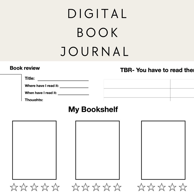 A Digital Minimalistic Book Journal to Keep Track of Your TBR and ...