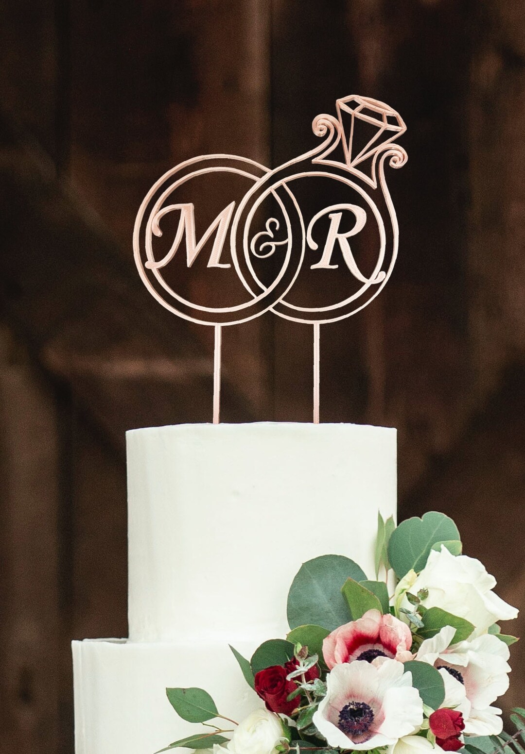 Diacosmesis Cake Topper rings Etsy