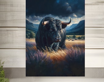 Black Angus Bull Poster Print: Farmhouse Cattle Wall Art (Satin or Matte)