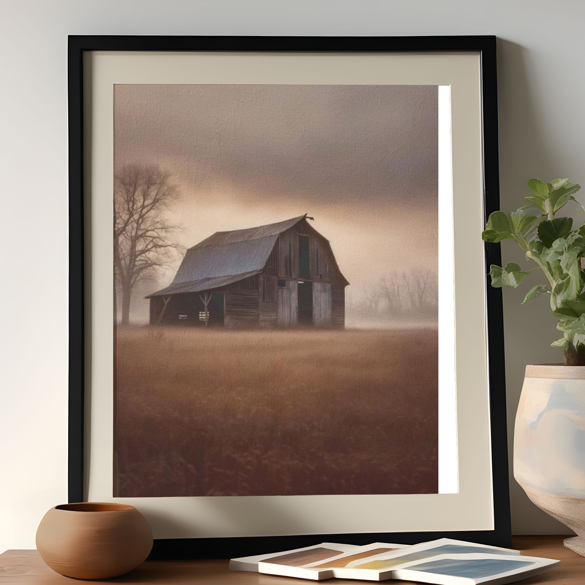 Rustic Barn Landscape Poster Art Print: Country Farmhouse Fall Decor - Etsy