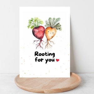 Rooting for you-Karte, Freundschätzung, Wortspiel, Punny-Karte, niedliches Dankeschön CANVA-Vorlage