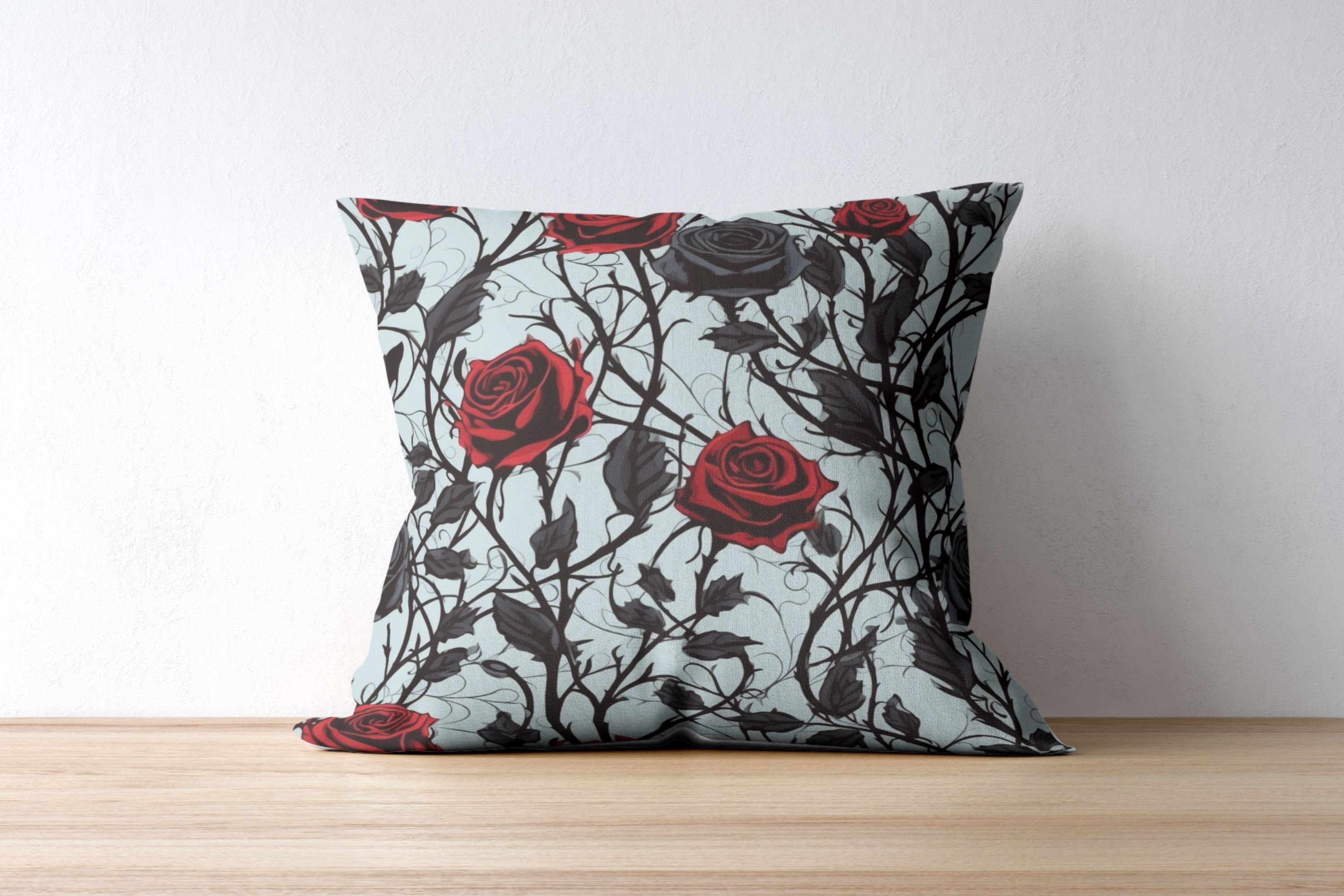 20 Gothic Roses Seamless Leaves Pattern, Digital Paper Pack, Dark ...
