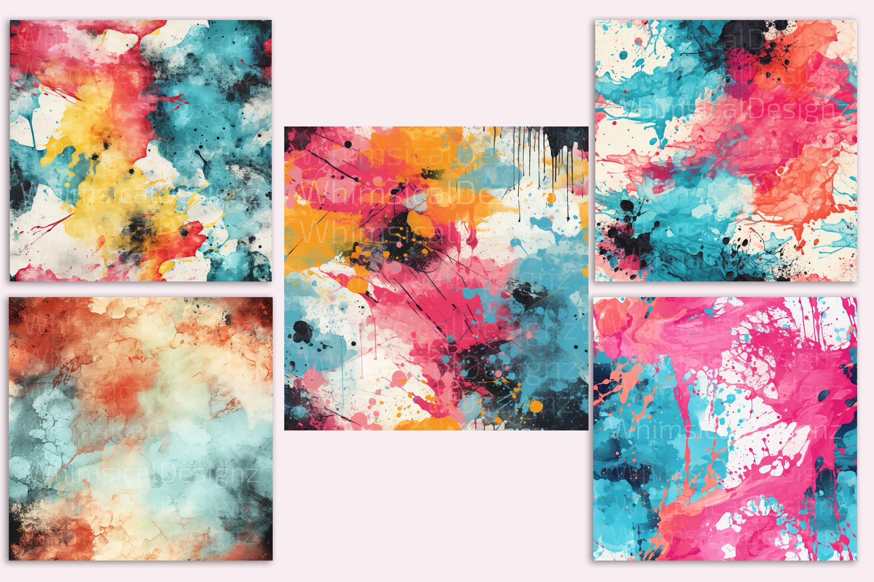 20 Acid Wash Seamless Pattern, Digital Paper Pack, Grunge Patterns ...