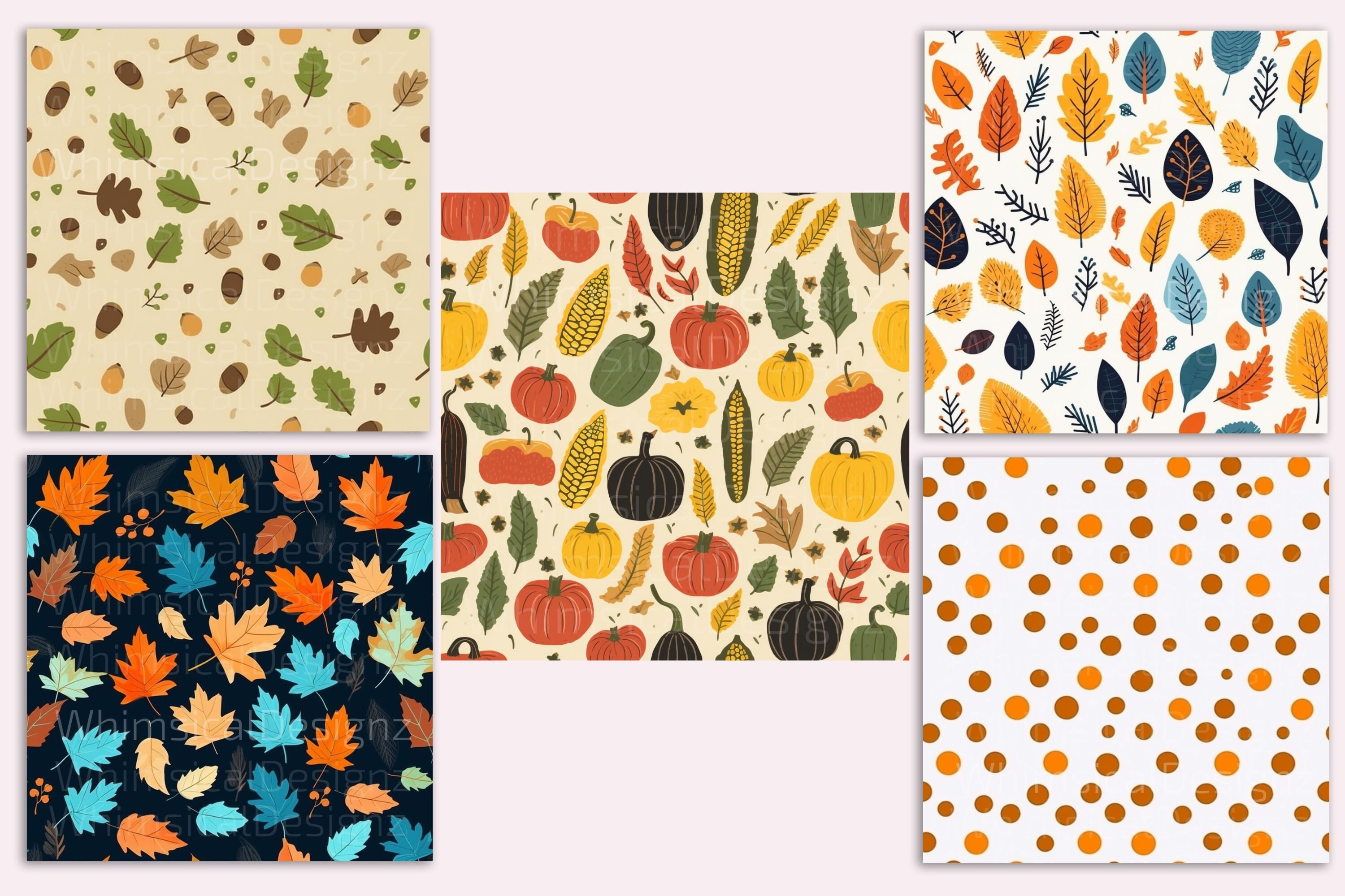 20 Autumn Collection Seamless Leaves Pattern, Digital Paper Pack, Fall ...