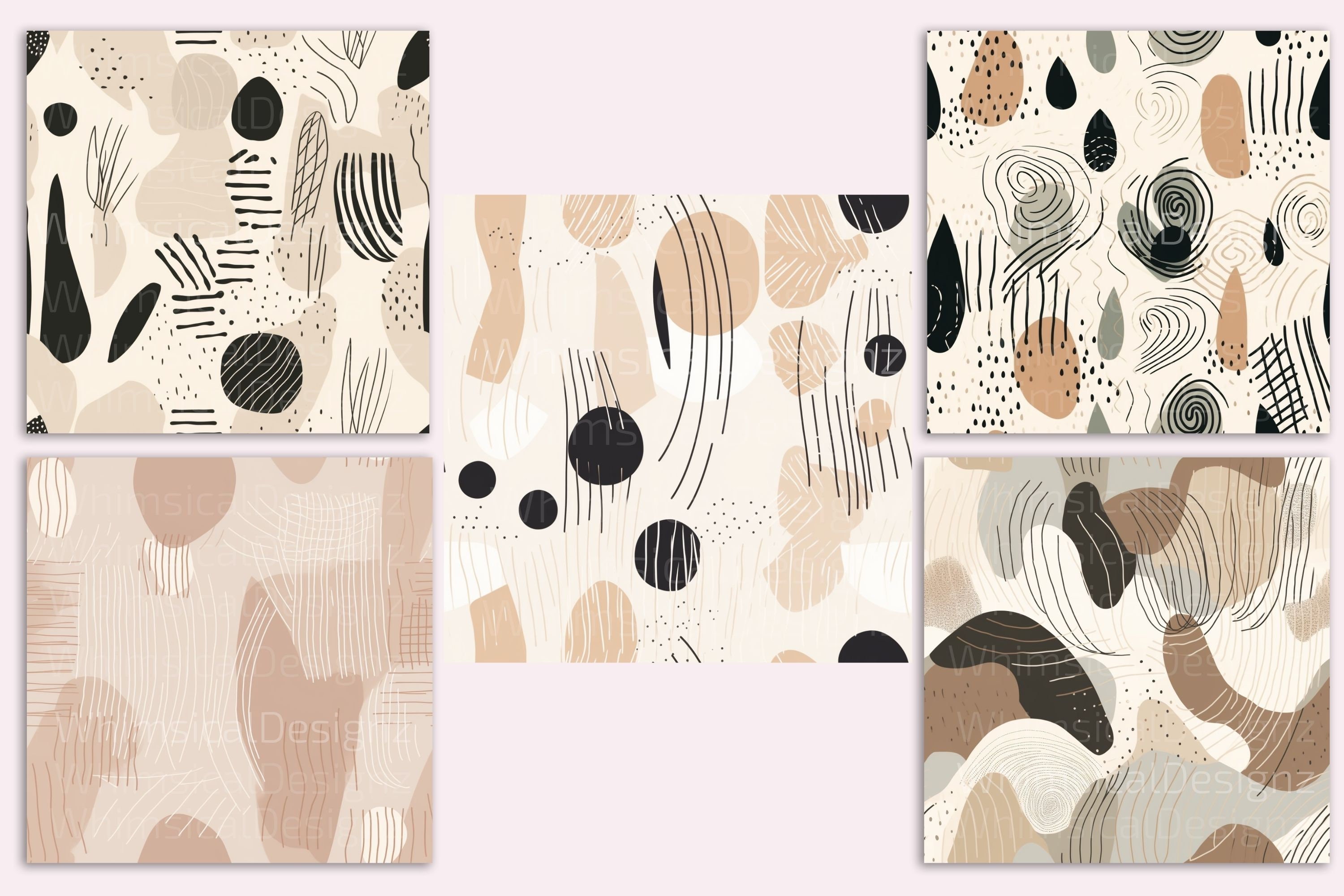 20 Abstract Boho Seamless Pattern, Digital Paper Pack, Cosmic Graphic ...