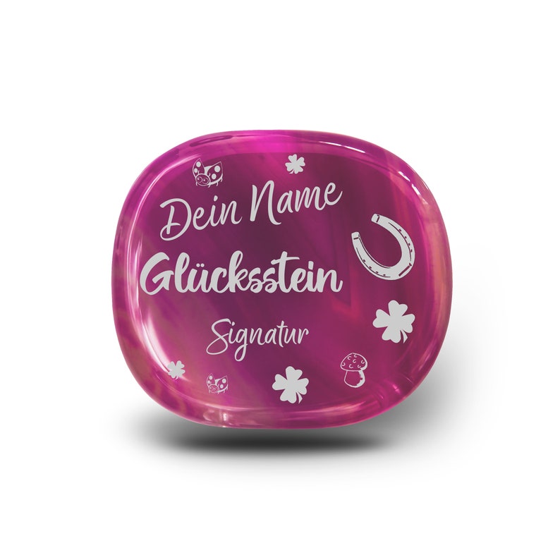 Glücksstein Taschenstein personalisiert, individuell, verschiedene Farben Bild 1