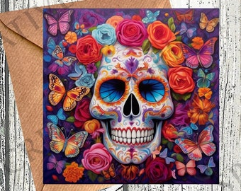 Day of the Dead Card | Mexican Sugar Skull | Dia de los Muertos | Calavera | Halloween | La ofrenda