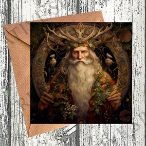 Yule King Christmas Card |  Solstice Seasons Greetings | Celtic Pagan Wicca