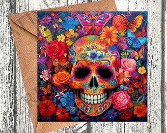Day of the Dead Card | Mexican Sugar Skull | Dia de los Muertos | Calavera | Halloween | La ofrenda