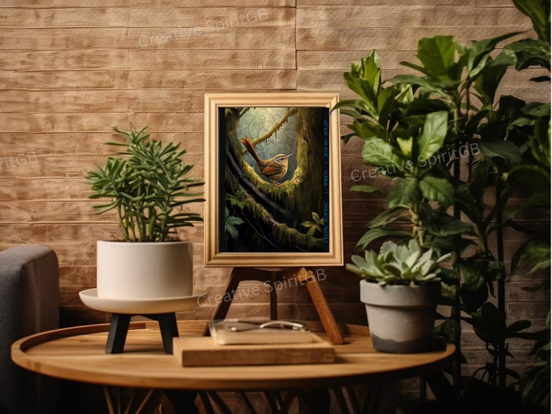 Celtic Animal Zodiac Wren Bird Wall Art Print June July Horoscope Totem