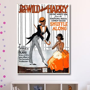 Wild About Harry Canvas Wall Art Black History Art Decor Gift Harlem Renaissance Wall Hanging Decor Black History Month Gift Gicleé Print