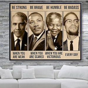 Black Lives Matter Inspiring Obama Luther Mandela MalcomX Ready Wall Hanging Home Decor Canvas Wall Art Painting Print Art Poster,Roll,Panel