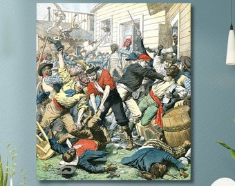 Massacre of Negroes Le Petit Journal Leinwand Wandkunst Schwarze Geschichte Monat Black Lives Matter Wandbehang Schwarze Geschichte Geschenk Giclée Print