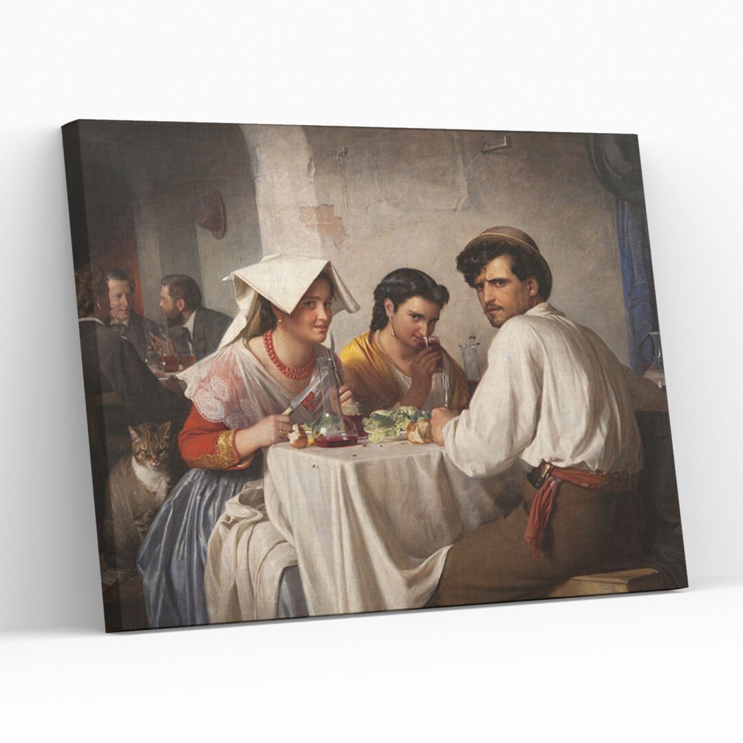 Carl Bloch in a Roman Osteria Canvas Wall Art Famous Artwork ...