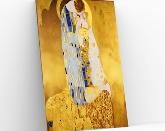 Authentiek ontwerp kus canvas muurkunst Gustav Klimt schildert de kus kunstwerk reproductie woondecoratie klaar muur hangen canvaskunstafdruk