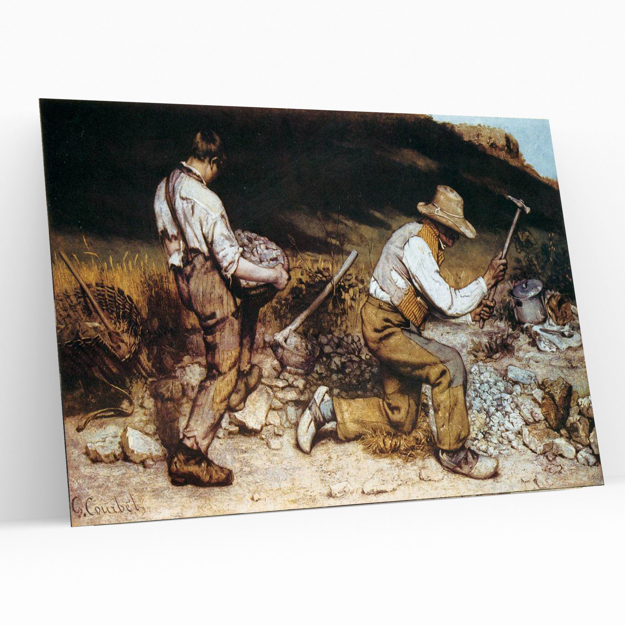 ギュスターヴ クールベ「石を砕く人々」、キャンバス ウォール アート