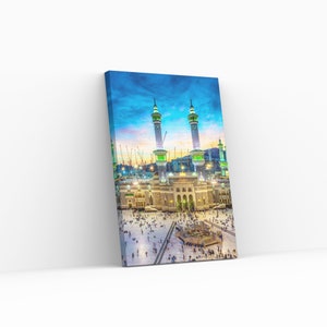 Kaaba Al Musharrafah Great Mosque In Mecca Saudi Arabia Religious Islamic Divinity Home Decor Gift Canvas Wall Art Print Poster,Roll,Panel