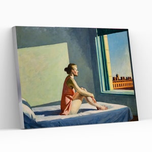 Morning Sun by Edward Hopper Canvas Wall Art Realistic Famous Artwork Modernist Art Wall Hanging Decor Loneliness Themed Giclée Print Art
