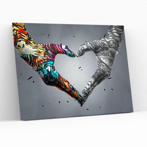 Banksy Abstract Symbol of Love Art Graffiti Mural Poster Family Children&#39;s Room Bedroom Decoration Wall Art Canvas