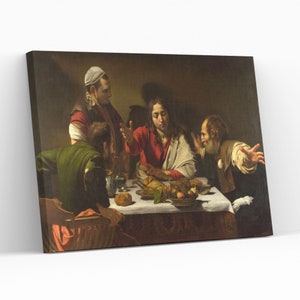 Supper at Emmaus by Caravaggio 1602 Canvas Wall Art Renaissance Artwork Reproduction Art Lover Gift Wall Hanging Decor Giclée Print Painting