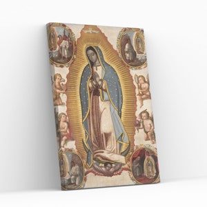 Virgin of Guadalupe Canvas Wall Art Religious Decor Gift Our Lady of Guadalupe Giclée Print Painting Holy Event Decorative Divinity Wall Art