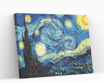 The Starry Night  Vincent van Gogh Canvas Wall Art Reproduction Extra Large Home Decor Wall Hanging Canvas Wall Art Print Poster,Roll,Panel
