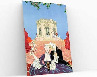 Indolents by Georges Barbier Canvas Wall Art Vintage French Poster Home Decor  Haute Couture Office Wall Hanging illustration Gicleé Print