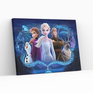 Elsa Frozen Animation Movie Poster Home Decor Kidsroom Gift Ready Wall Hanging Cartoon Canvas Wall Art Painting Print Poster,Roll,Panel
