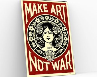 Make Art Not War Canvas Wall Art Peace Quote Canvas Print Pop Art Home Decor Gift War Against Theme Giclée Print