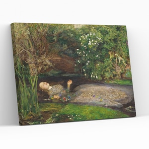 Ophelia by John Everett Millais Famous Artwork Reproduction Canvas Wall Art Home Wall Hanging Decor Art Lover Gift Giclée Print Painting