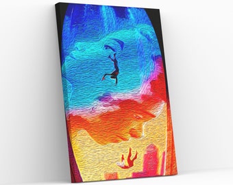 Miles Morales Gwen Stacy Oil Painting Design ATSV Home Decor Kids Room Gift Ready to Hang Gicleé Canvas Print Wall Art Poster,Roll,Panel